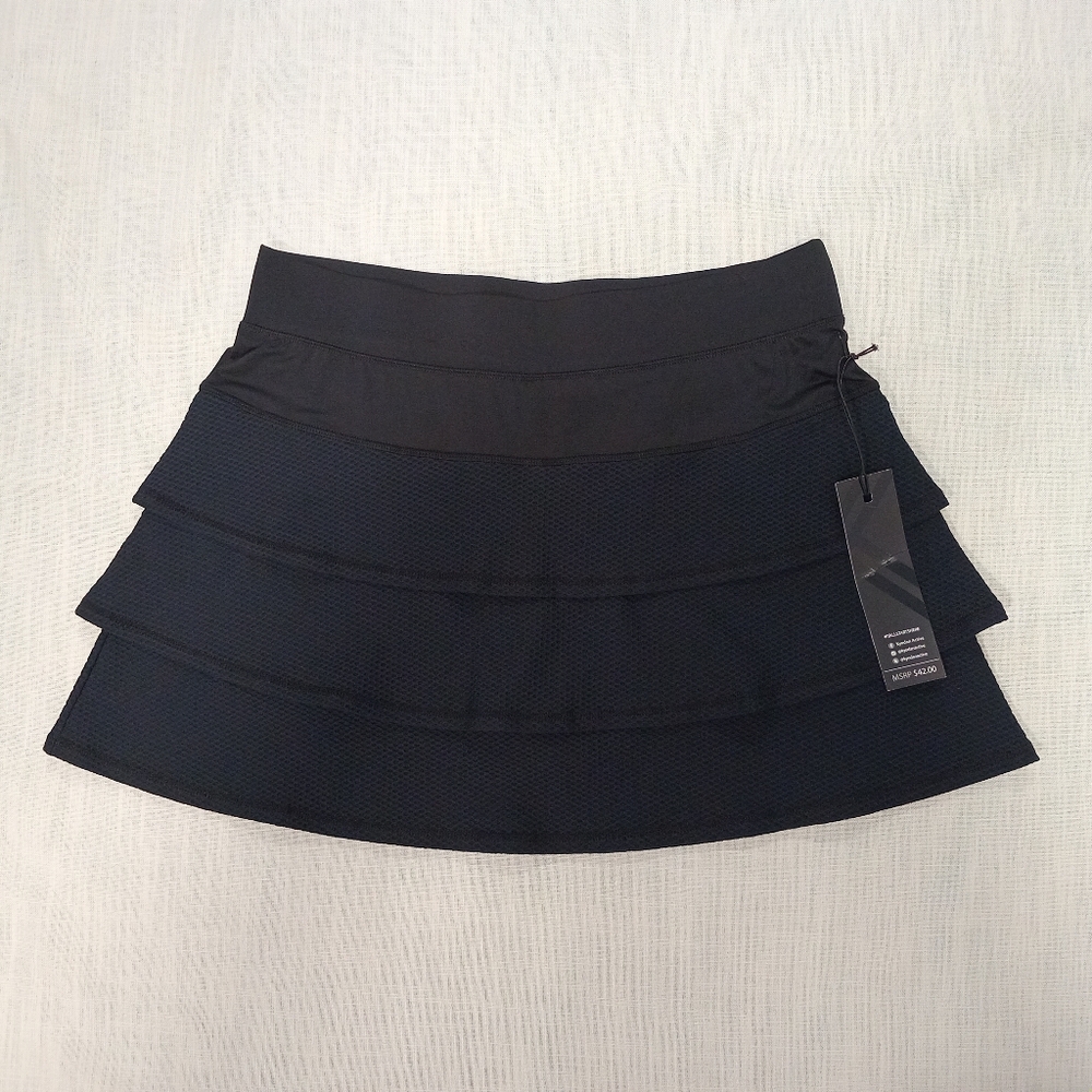 Kyodan Women' Golf Black Layered Skort Mini Skirt Biker Shorts Athleisure Size L